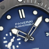 Panerai Submersible QuarantaQuattro Carbotech Blu Abisso PAM01232 44MM Carbon Blue Dial Full Set WARRANTY