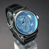 Glashutte Original PanoMaticLunar 1-90-02-46-32-35 40MM Steel Blue Dial Full Set WARRANTY