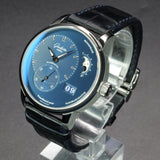 Glashutte Original PanoMaticLunar 1-90-02-46-32-35 40MM Steel Blue Dial Full Set WARRANTY