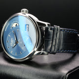 Glashutte Original PanoMaticLunar 1-90-02-46-32-35 40MM Steel Blue Dial Full Set WARRANTY