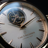 Carl F Bucherer Heritage Tourbillon Double Peripheral 00.10802.03.13.01 43MM Rose Gold Silver Dial