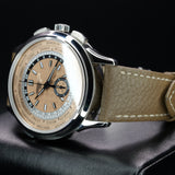Patek Philippe Complications Flyback Chronograph World Time 5935A 41MM Steel Pink Dial Full Set