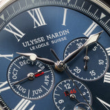 Ulysse Nardin Marine Chronograph 1533-150/43 43MM Steel Blue Dial Full Set WARRANTY