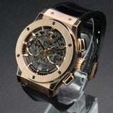 Hublot Aerofusion King Gold 525.OX.0180.LR 45MM Rose Gold Skeleton Dial Watch and card WARRANTY