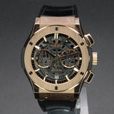 Hublot Aerofusion King Gold 525.OX.0180.LR 45MM Rose Gold Skeleton Dial Watch and card WARRANTY