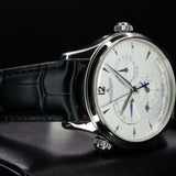 Jaeger-LeCoultre Master Geographic Q1428421 39mm Silver Steel Dial Watch Only