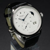 Glashutte PanoMaticLunar White Dial 1-90-02-42-32-50 40MM Steel Silver Dial Full Set WARRANTY