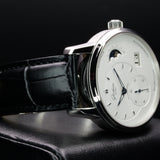 Glashutte PanoMaticLunar White Dial 1-90-02-42-32-50 40MM Steel Silver Dial Full Set WARRANTY