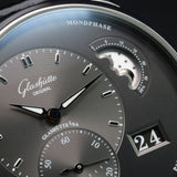 Glashutte Original PanoMaticLunar 1-90-02-43-32-05 40MM Steel Grey Dial Full Set WARRANTY