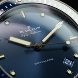 Blancpain Bathyscaphe 5000-0240-O52A 44MM Ceramic Blue Dial Full Set WARRANTY