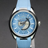 Omega Seamaster Aqua Terra Worldtimer “Summer Blue” 220.12.43.22.03.002 43MM Steel Blue Dial Full Set WARRANTY