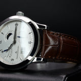 Jaeger-LeCoultre Master Eight Days Q1608420 41MM Steel Silver Dial Full Set WARRANTY