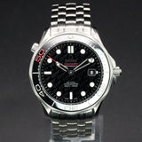 Omega James Bond 50th Anniversary Seamaster Diver 300M 212.30.41.20.01.005 41MM Stainless Steel Black Dial Full Set WARRANTY