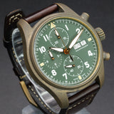 IWC Pilot's Watch Chronograph Spitfire Bronze IW387902 41MM Olive Green Dial Full Set WARRANTY