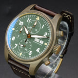 IWC Pilot's Watch Chronograph Spitfire Bronze IW387902 41MM Olive Green Dial Full Set WARRANTY