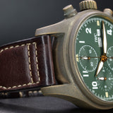 IWC Pilot's Watch Chronograph Spitfire Bronze IW387902 41MM Olive Green Dial Full Set WARRANTY