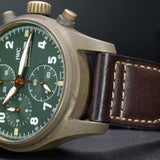 IWC Pilot's Watch Chronograph Spitfire Bronze IW387902 41MM Olive Green Dial Full Set WARRANTY