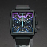 TAG Heuer Monaco CBL218E.FT6312 39MM Purple Blue Skeleton Dial Full Set WARRANTY