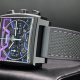 TAG Heuer Monaco CBL218E.FT6312 39MM Purple Blue Skeleton Dial Full Set WARRANTY