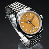 Omega Seamaster Aqua Terra Saffron Shades 220.10.38.20.12.001 38MM Steel Orange Dial Full Set WARRANTY