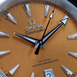 Omega Seamaster Aqua Terra Saffron Shades 220.10.38.20.12.001 38MM Steel Orange Dial Full Set WARRANTY