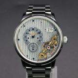 Glashütte Original PanoMaticInverse 1-91-02-02-02-71 42MM Stainless Steel Galvanized Rhodium Dial Full Set WARRANTY