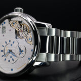 Glashütte Original PanoMaticInverse 1-91-02-02-02-71 42MM Stainless Steel Galvanized Rhodium Dial Full Set WARRANTY