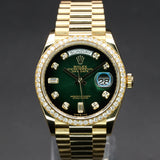 Rolex Presidential Day-Date 128348RBR 36MM Yellow Gold Green Dial Full Set WARRANTY