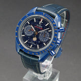 Omega Speedmaster Moonphase Blue Side Of The Moon 304.93.44.52.03.002 44MM Ceramic Blue Dial Full Set WARRANTY