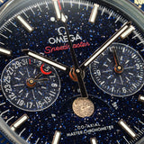 Omega Speedmaster Moonphase Blue Side Of The Moon 304.93.44.52.03.002 44MM Ceramic Blue Dial Full Set WARRANTY
