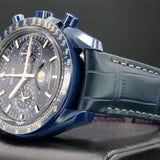 Omega Speedmaster Moonphase Blue Side Of The Moon 304.93.44.52.03.002 44MM Ceramic Blue Dial Full Set WARRANTY