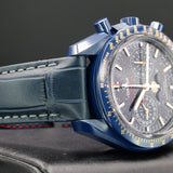Omega Speedmaster Moonphase Blue Side Of The Moon 304.93.44.52.03.002 44MM Ceramic Blue Dial Full Set WARRANTY