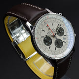 Breitling Navitimer B01 Chronograph AB0121211G1P1 43MM Stainless Steel White Dial Full Set WARRANTY