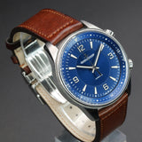 Jaeger-LeCoultre Leather Strap 9008480 41MM Stainless Steel Blue Dial Full Set WARRANTY