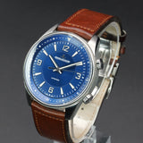 Jaeger-LeCoultre Leather Strap 9008480 41MM Stainless Steel Blue Dial Full Set WARRANTY