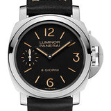 Panerai Luminor Base - 44mm - Polished Steel - Black Dial - Black Calf Ponte Vecchio Strap - PAM00915