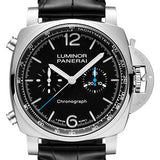 Panerai Luminor Chrono - 44mm Brushed Steel Case - Black Dial - PAM01109