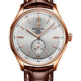 Breitling Premier Automatic 40 Watch - 18k Red Gold - Silver Dial - Brown Alligator Strap - Tang Buckle - R37340351G1P1