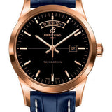 Breitling Transocean Day & Date Watch - 18k Red Gold - Black Dial - Blue Croco Strap - Tang Buckle - R4531012/BB70/731P/R20BA.1