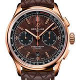 Breitling Premier B01 Chronograph 42 Bentley Centenary Limited Edition Watch - 18K Red Gold - Brown Dial - Brown Calfskin Leather Strap - Tang Buckle Limited Edition - RB01181A1Q1X1