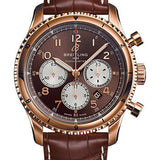 Breitling Aviator 8 B01 Chronograph 43 Watch - 18K Red Gold - Bronze Dial - Brown Alligator Leather Strap - Tang Buckle - RB0119131Q1P1