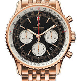 Breitling Navitimer 1 B01 Chronograph 43 Watch - Red Gold Case - Black Dial - Red Gold Pilot Bracelet - RB0121211B1R1