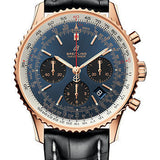 Breitling Navitimer 1 B01 Chronograph 43 Watch - Red Gold Case - Blue Dial - Black Croco Strap - RB0121211C1P1