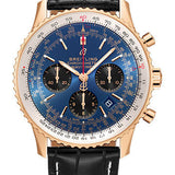 Breitling Navitimer B01 Chronograph 43 Watch - 18k Red Gold - Blue Dial - Black Croco Strap - Folding Buckle - RB0121211C1P3