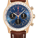 Breitling Navitimer B01 Chronograph 43 Watch - 18k Red Gold - Blue Dial - Brown Croco Strap - Folding Buckle - RB0121211C1P4