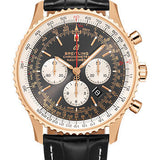 Breitling Navitimer B01 Chronograph 46 Watch - 18k Red Gold - Anthracite Dial - Black Croco Strap - Folding Buckle - RB0127121F1P2