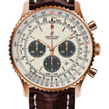 Breitling Navitimer 1 B01 Chronograph 46 Watch - Red Gold Case - Silver Dial - Brown Croco Strap - RB0127121G1P1