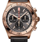 Breitling Chronomat B01 42 Watch - 18K Red Gold - Anthracite Dial - Black Rubber Strap - Folding Buckle - RB0134101B1S1