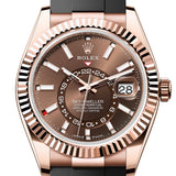 Rolex Sky Dweller 42 Chocolate Dial Rose Gold Mens Watch 336235