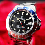 Rolex GMT Master Dated 1977 Matte Black Pepsi Steel Red Blue Jubilee 1675 40mm WARRANTY
